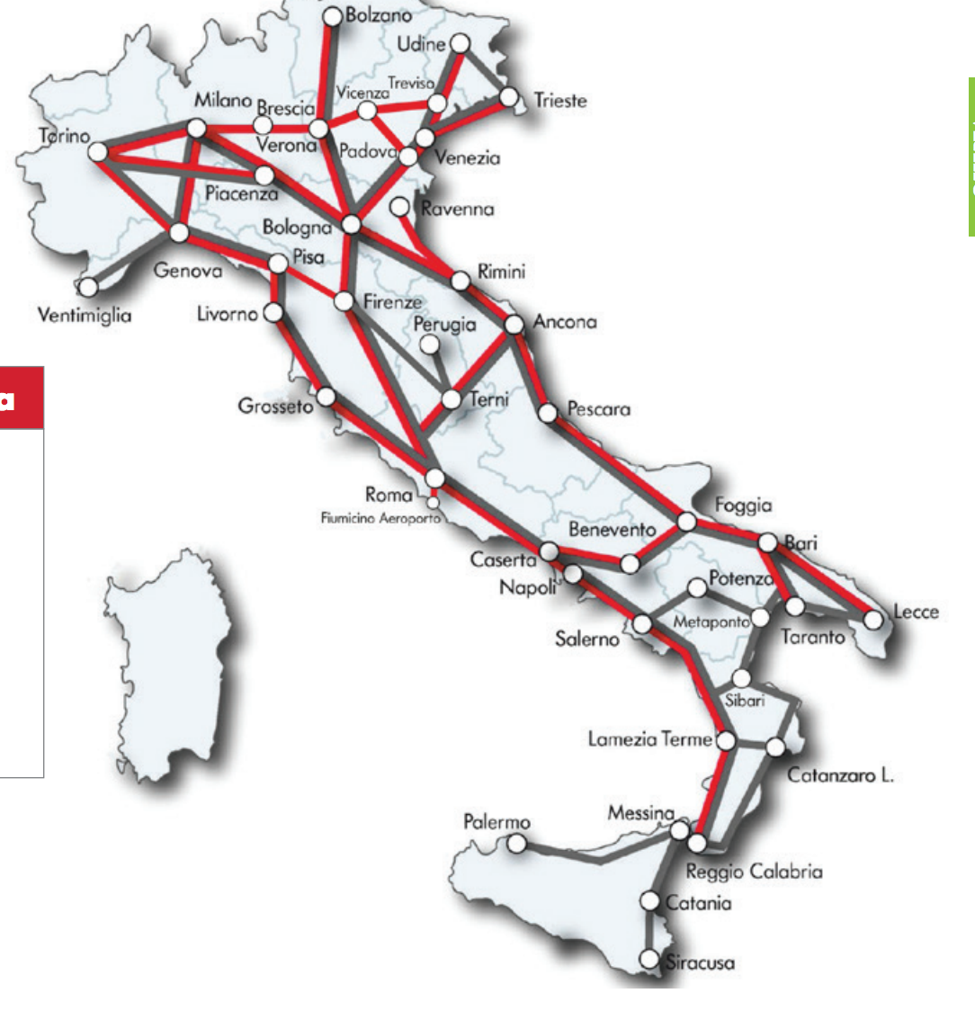 mappa ferroviaria Italia