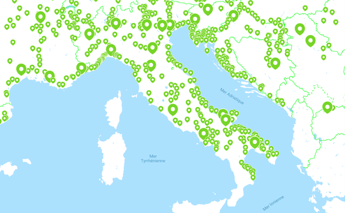 Mappa Italia linee autobus flixBus da 5€ 