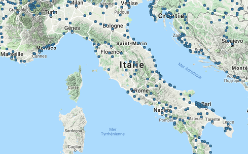 Linee dell'autobus mappa Italia Baltour Marinobus flixbus destinazioni